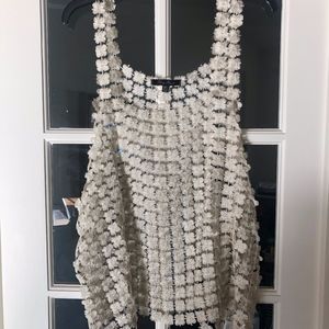 Metallic Floral cut out tank